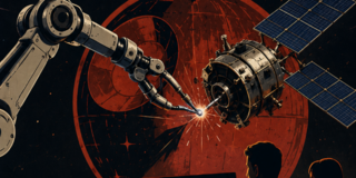 Logo des dritten Hackathon (Satellit, CoBot, Planet)